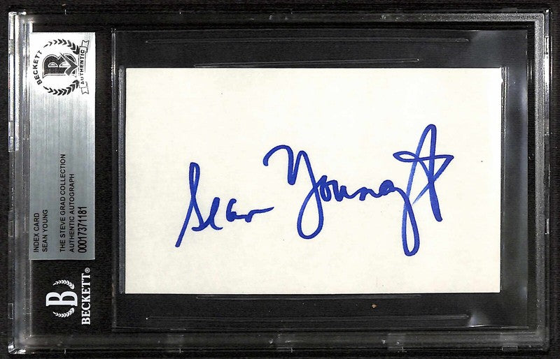 Sean Young Signed 3x5 Index Card Beckett Encapsulated (Grad Collection)0