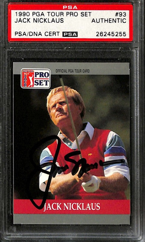 Jack Nicklaus 1990 Pro Set PGA Tour #93 Signed Card PSA/DNA Authentic0