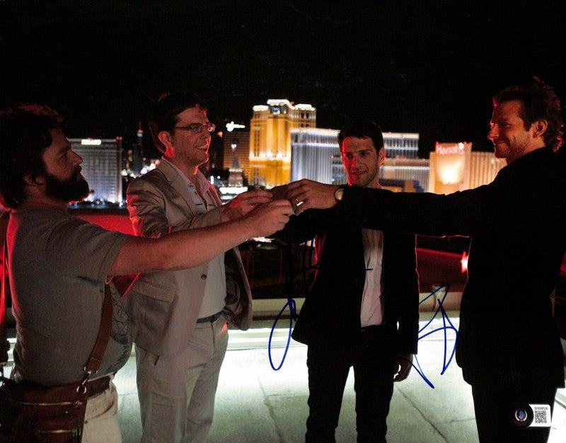 Bradley Cooper & Justin Bartha Hangover Signed 11x14 Photo BECKETT 0