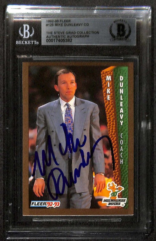 Mike Dunleavy Bucks/Lakers 1992-93 Fleer #125 Signed Card BECKETT 0