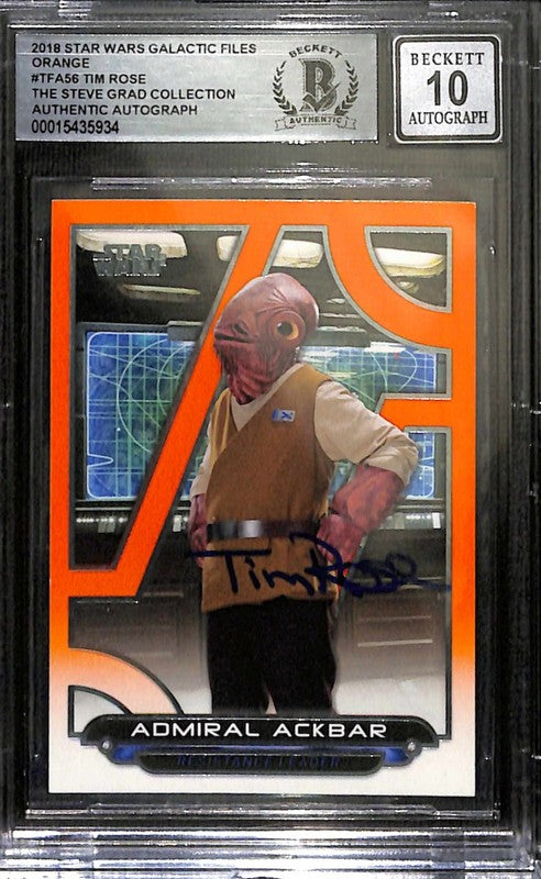 2018 Topps STAR WARS Tim Rose Signed Admiral Ackbar Card BECKETT AUTO 100