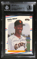 Eddie Milner 1988 Fleer #90 Signed Card BECKETT Encapsulated0