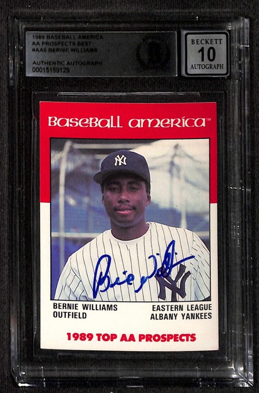 Bernie Williams 1989 Baseball America Prospects Rookie #AA5 Signed Card Auto 100