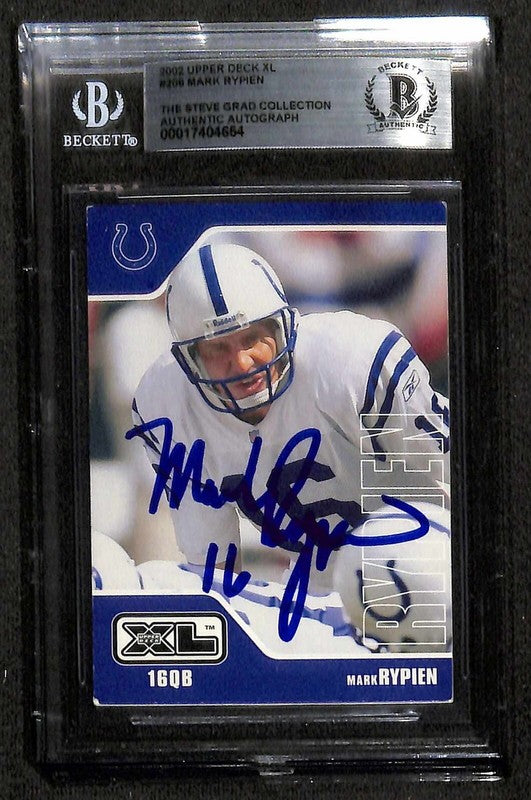Mark Rypien Colts 2002 Upper Deck XL #209 Signed Card BECKETT 0