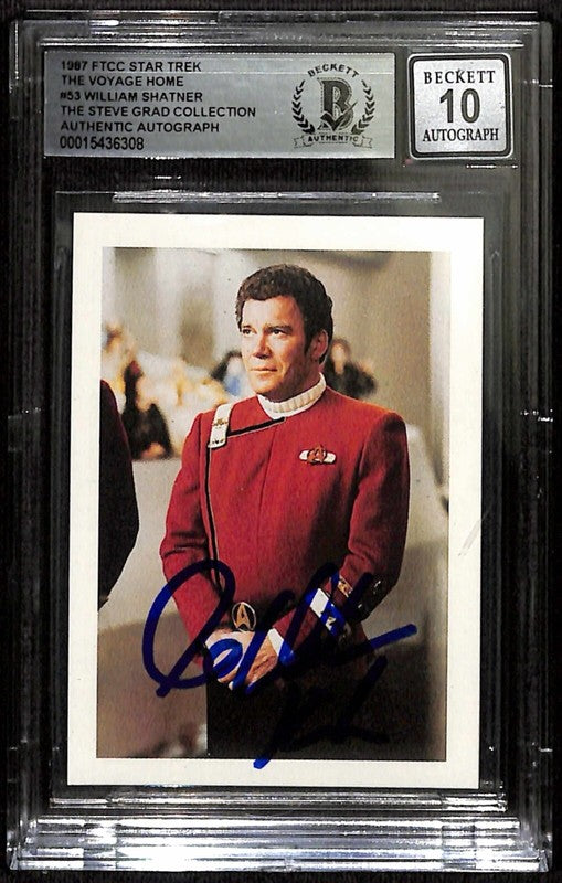 William Shatner Capt Kirk Signed 1984 FTCC Star Trek III  #53 Auto 10 BECKETT0