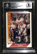 Deron Cherry Kansas City Chiefs 1991 Pacific #206 Signed Card BECKETT0