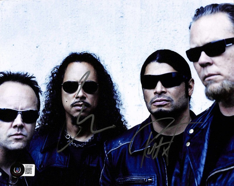 Lars Ulrich and Robert Trujillo Metallica Signed 8x10 Photo BECKETT Grad Collect0