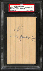 Gene Lipscomb "Little Daddy" Colts Legend Vintage Signed Index Card PSA/DNA0