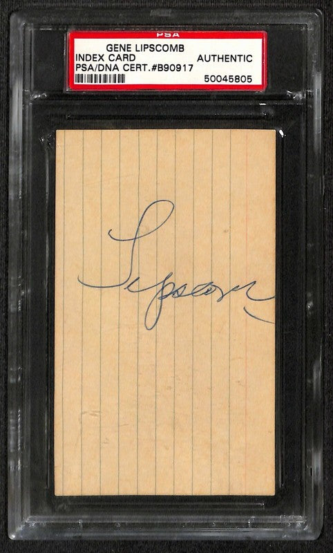 Gene Lipscomb "Little Daddy" Colts Legend Vintage Signed Index Card PSA/DNA0
