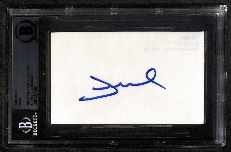 Jewel Singer Signed 3x5 Index Card Beckett Encapsulated (Grad Collection)0