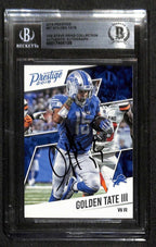 Golden Tate 2018 Prestige #87 Signed Card BECKETT Encapsulated0