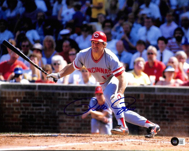 Pete Rose 1985 Reds Signed 11x14 Photograph BECKETT0