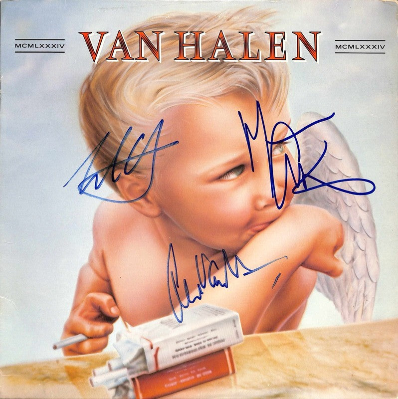 VAN HALEN Signed 1984 Album Eddie Van Halen Alex Van Halen Anthony BECKETT LOA0