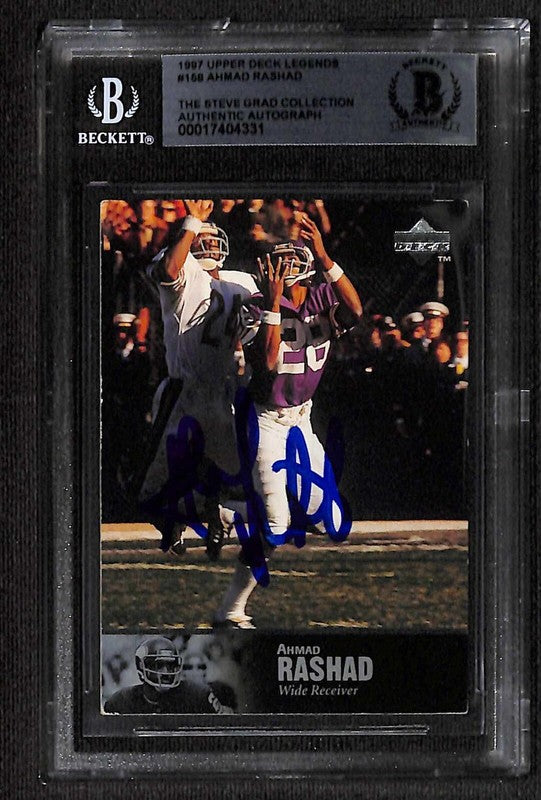 Ahmad Rashad Vikings 1997 Upper Deck Legends #158 Signed Card BECKETT 0