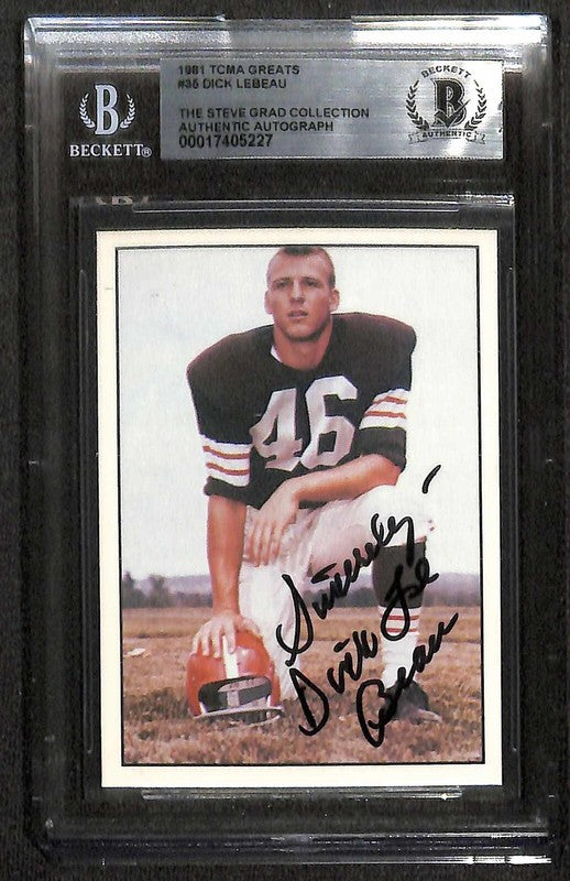 Dick LeBeau Cleveland Browns 1981 TCMA Greats #35 Signed Card BECKETT0