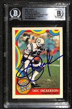Eric Dickerson Colts 1989 Topps 1000 Yard Club #1 Signed Card BECKETT0