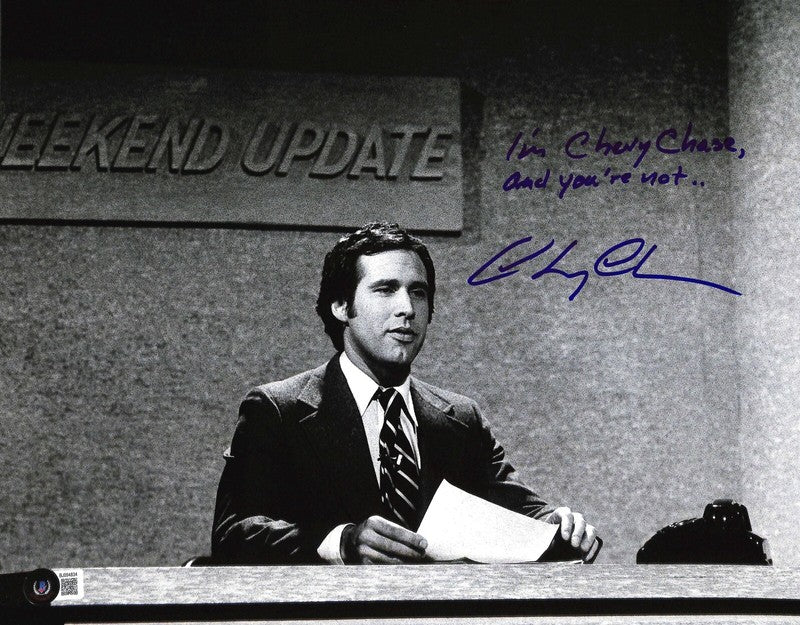 Chevy Chase SNL Weekend Update Signed 11x14 Photograph BECKETT (Grad Collection)0