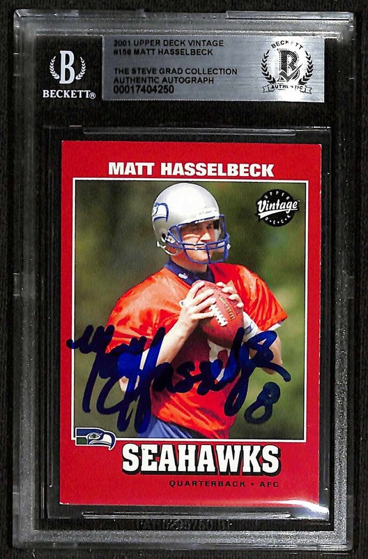 Matt Hasselbeck Seattle Seahawk 2001 Upper Deck Vintage #158 Signed Card BECKETT0