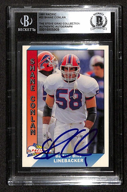 Shane Conlan Buffalo Bills 1991 Pacific #22 Signed Card BECKETT0