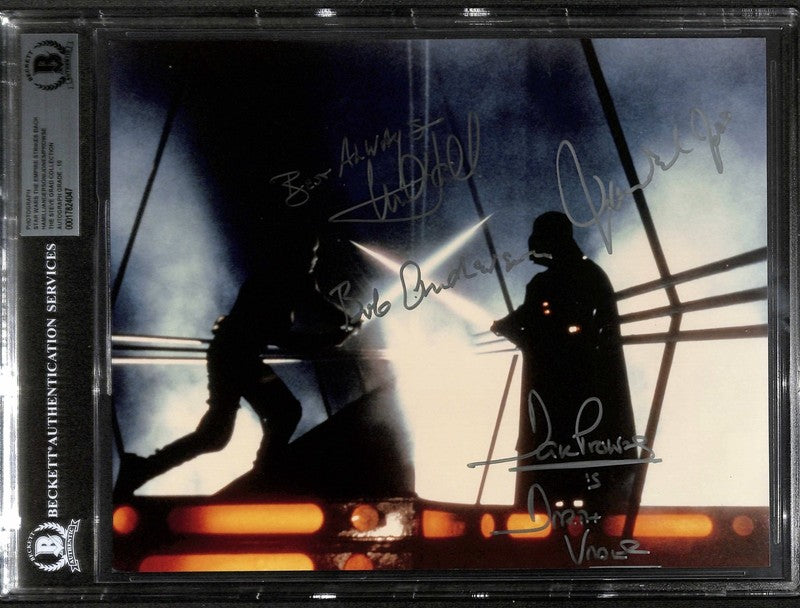 Star Wars Signed 8x10 Photo Hamill Jones Prowse Anderson Empire Strikes Back BAS0