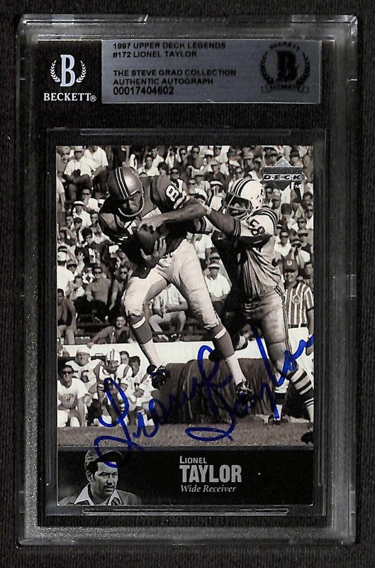 Lionel Taylor Denver Broncos 1997 Upper Deck Legends #172 Signed Card BAS AUTH0