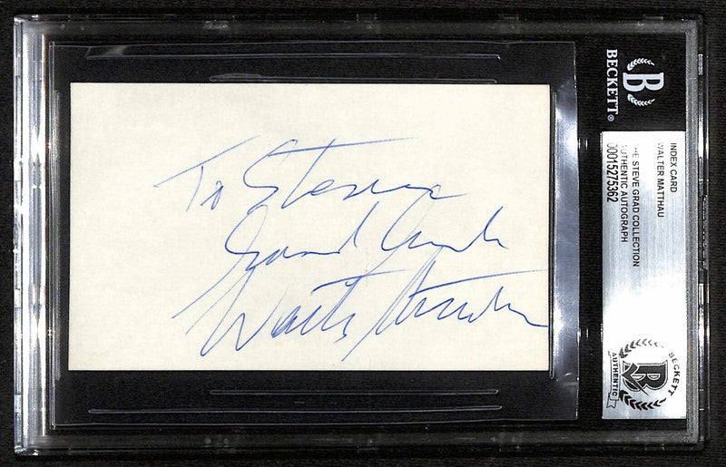 Walter Matthau "Coach Morris Buttermaker" Bad News bears Signed 3x5 Index Card0