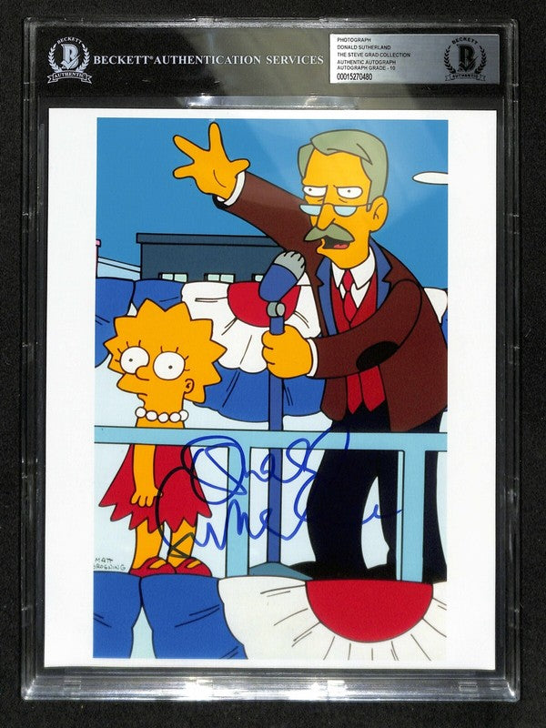 Donald Sutherland The Simpsons Signed Photo Auto Grade 10 BAS (Grad Collection)0