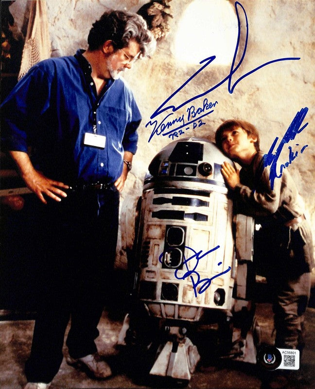 George Lucas & Jake Lloyd Star Wars Phantom Menace Signed 8x10 Photo BECKETT 0