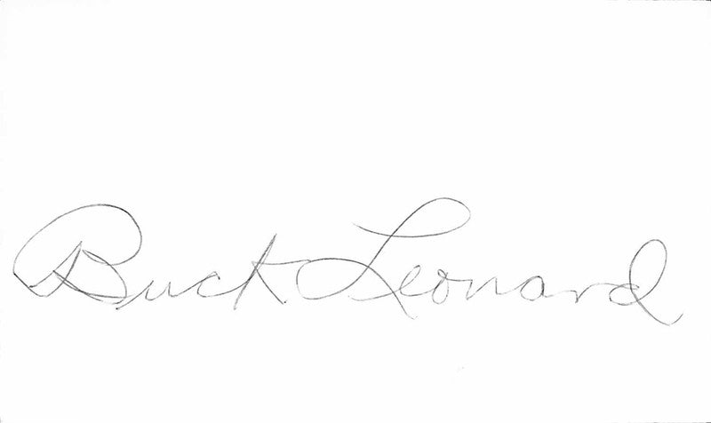 Negro League Legend Buck Leonard BB HOF Signed 3x5 Index Card BECKETT0