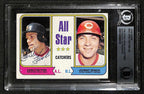 1974 Topps #331 Carlton Fisk All-Star VINTAGE Signed Card BECKETT0