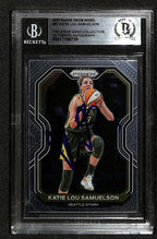 Katie Lou Samuelson 2021 Panini Prizm WNBA #67 Signed Card BECKETT Encapsulated0