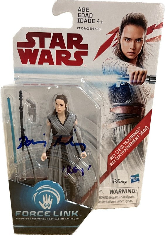 Daisy Ridley Signed Star Wars The Last Jedi Rey Action Figure BECKETT0