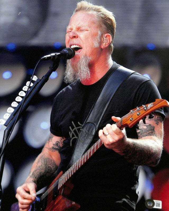 James Hetfield Metallica Founder RARE Signed 11x14 Photograph BECKETT0