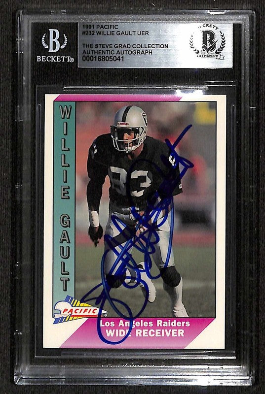 Willie Gault Los Angeles Raiders 1991 Pacific #232 Signed Card BECKETT0