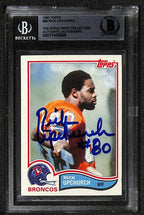 Rick Upchurch Denver Broncos 1982 Topps #89 Signed Card BECKETT Encapsulated0