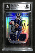 Jared Goff SIGNED 2018 Panini Infiniti Rookie Jerseys Dual BECKETT0
