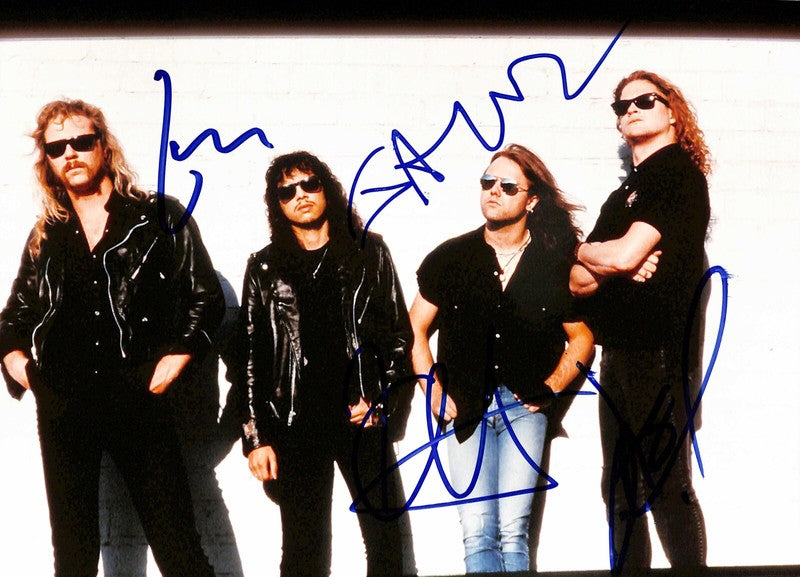 Metallica Hetfield Ulrich Hammett Newsted Signed 1990’s 8x10 Photo BECKETT0