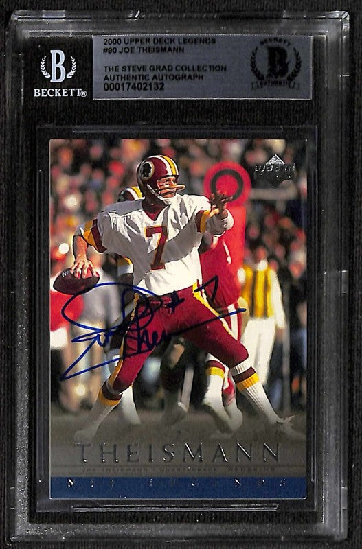 Joe Theismann Redskins 2000 Upper Deck Legend #90 Signed Card BECKETT 0