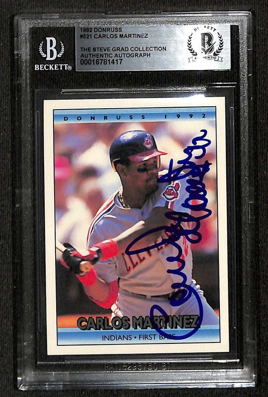 Carlos Martinez Indians 992 Donruss #521 Signed Card BECKETT 0