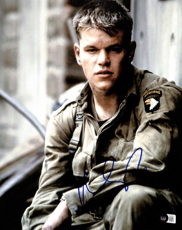 Matt Damon “Private Ryan” Saving Private Ryan Signed 11x14 Photograph BECKETT0