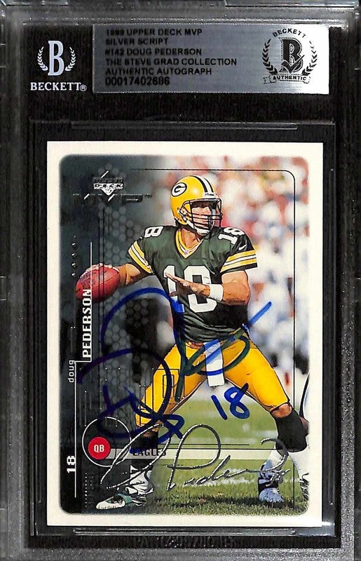 Doug Pederson 1999 Upper Deck MVP Silver Script #142 Signed Card BECKETT0