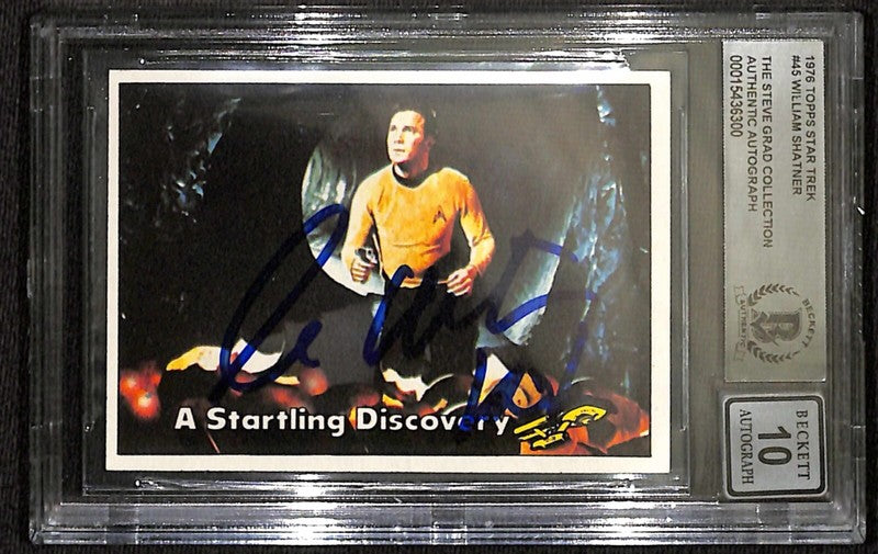 William Shatner Signed Auto 1976 Topps Star Trek #45 Auto Grade 10 BECKETT BAS0