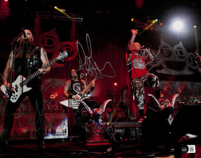 Five Finger Death Punch Band x4 Signed 11x14 Photo BECKETT (Grad Collection)  0