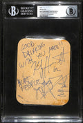 Metallica Signed VINTAGE Coaster Cliff Burton Hetfield Hammett Ulrich Beckett0