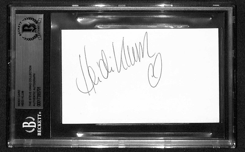 Heidi Klum Model Signed 3x5 Index Card Beckett 0