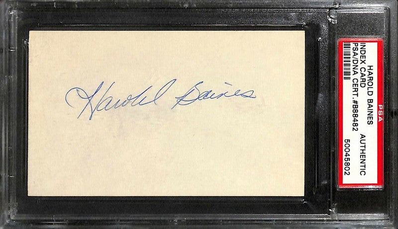Harold Baines Chicago White Sox BB HOF Vintage Signed Index Card PSA/DNA0