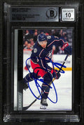 Seth Jones Auto 2020-21 Upper Deck #307 Blue Jackets Beckett 10 Signed Card0