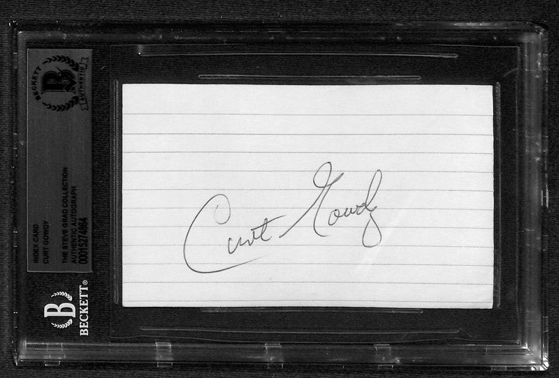 Curt Gowdy Legendary Broadcaster Signed 3x5 Index Card BECKETT0