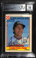 Carlton Fisk 1984 Topps Ralston Purina #33 Signed Card Auto Grade 10 BECKETT0