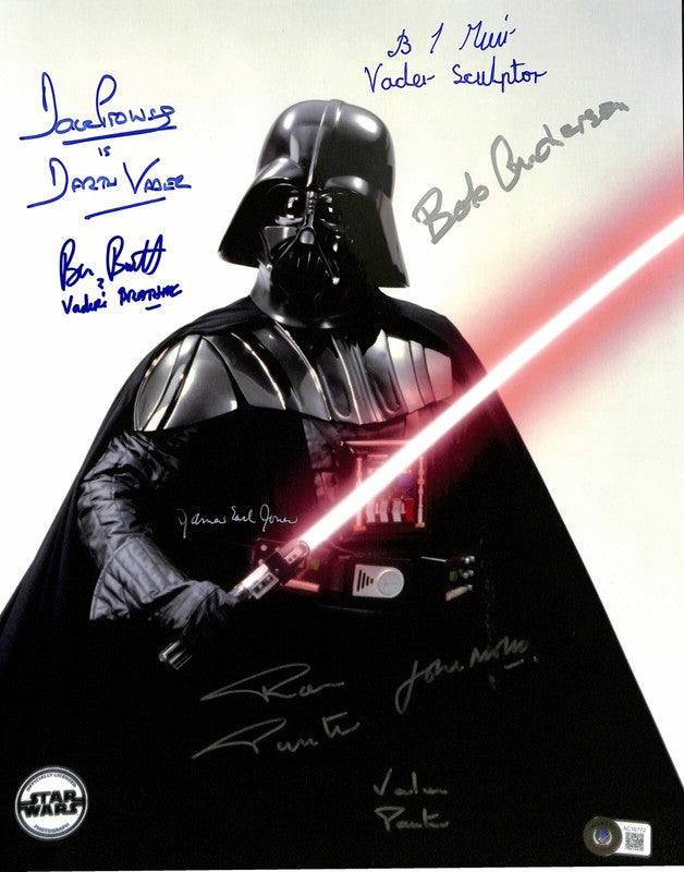 Darth Vader Star Wars Multi-Signed x6 11x14 Photo BAS (Grad Collection)0